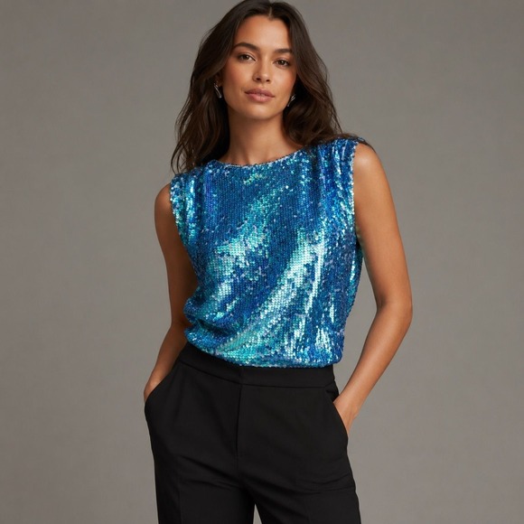 Pilcro Sweaters - Pilcro Anthropologie $158 Sweater Size Small Cashmere Blend Sequin Mermaid (NEW)